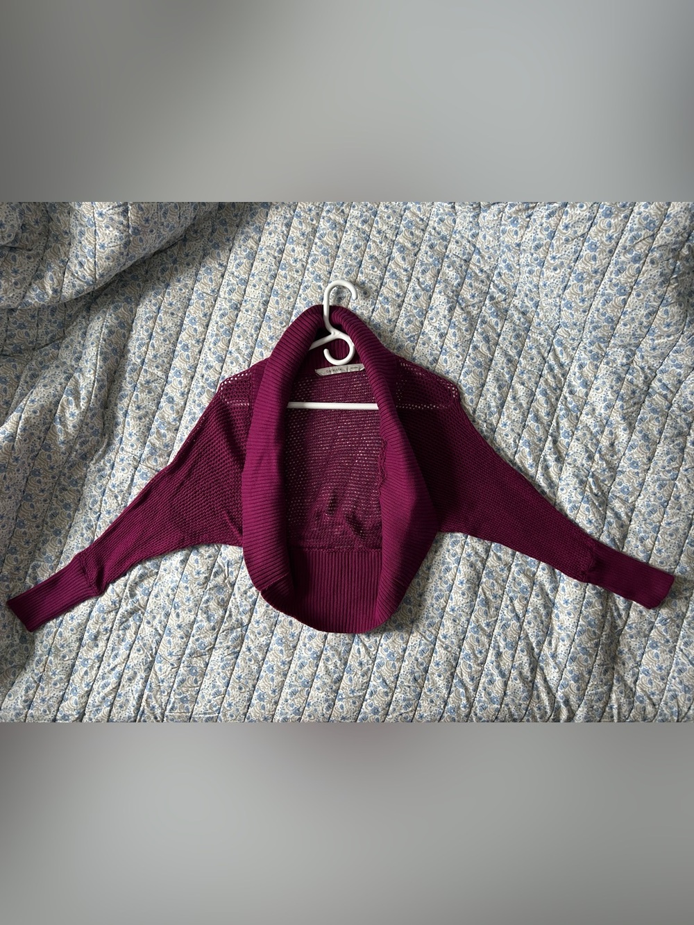 Athleta Burgundy Purple Knit Cardigan Sweater Size S